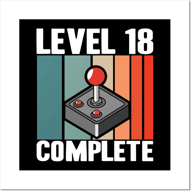 Level 18 Complete 18th Birthday 18 Years Gamer 2002 Wall Art by Kuehni